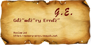Gömöry Ernő névjegykártya