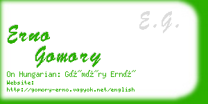 erno gomory business card